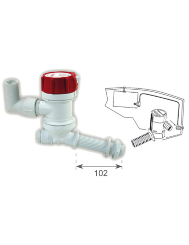 Pompa Aeratrice RULE 800 ingresso inclinato 12V