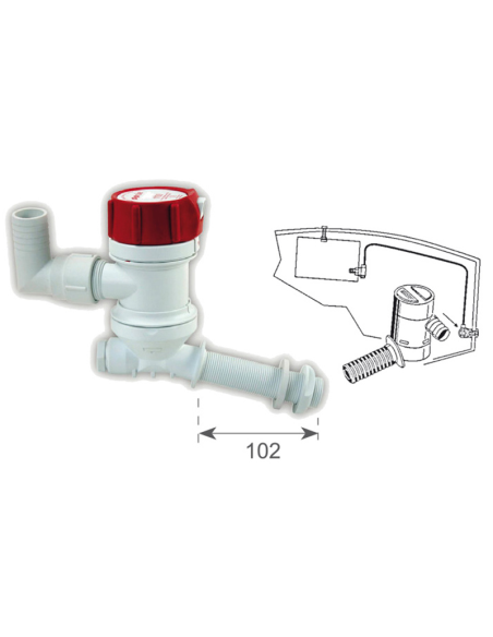 Pompa Aeratrice RULE 800 ingresso inclinato 12V