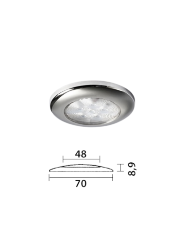 Plafoniera a 6 LED senza incasso 12/24V