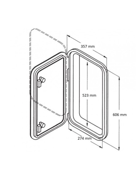 Sportello Calpestabile per Barca rimovibile 357x606mm